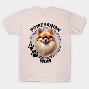 Pomeranian Pom Dog Mom Dog Breed Portrait T-Shirt